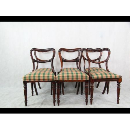 Set of 6 Chairs  Ballonbackchairs Ballonstühle Mahagoni 1860 Original