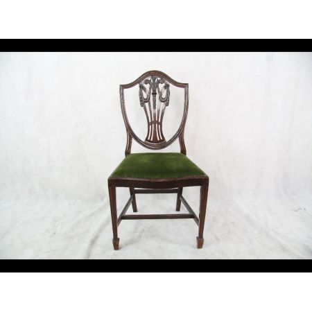   Mahagonistühle Georgian Style 6er Set Chairs, 2 Armchairs Green