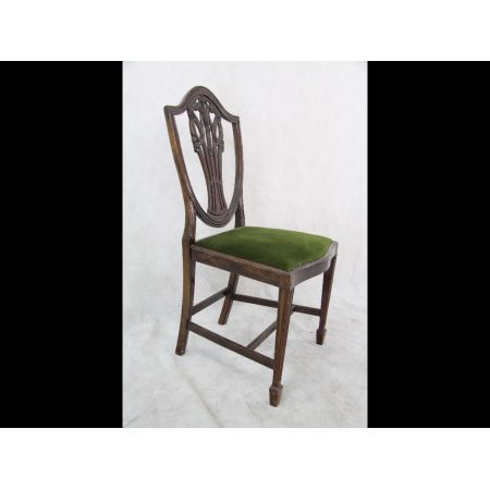   Mahagonistühle Georgian Style 6er Set Chairs, 2 Armchairs Green