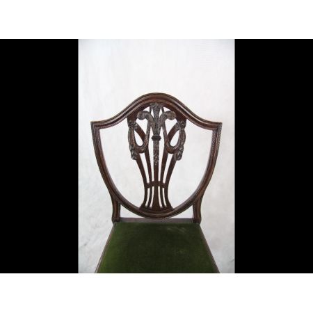   Mahagonistühle Georgian Style 6er Set Chairs, 2 Armchairs Green