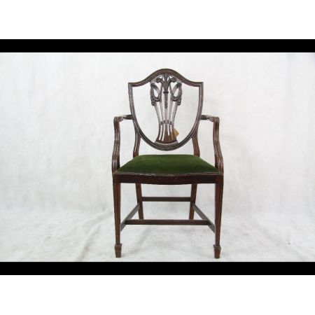   Mahagonistühle Georgian Style 6er Set Chairs, 2 Armchairs Green