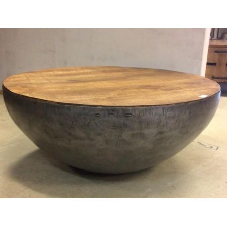 Industrial Style Sofatisch Bowl, Metall und Mangoholz