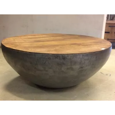 Industrial Style Sofatisch Bowl, Metall und Mangoholz