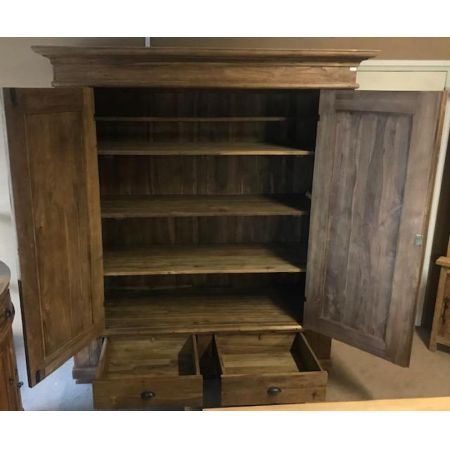 Industrial Style Kleiderschrank Robbie aus Teakholz