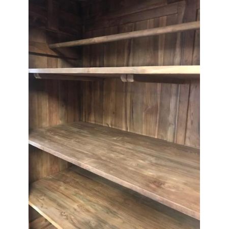 Industrial Style Kleiderschrank Robbie aus Teakholz