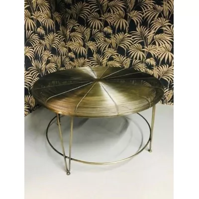 Art déco Stil Sofatisch Tracy, gold, mit Draht