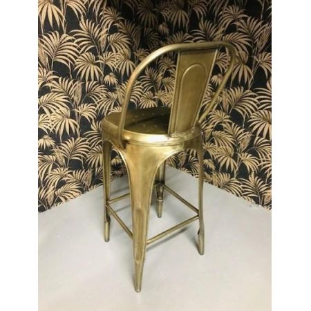 Art déco Stil Barstuhl Cathy, Metall, gold / messing