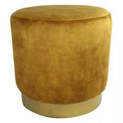 Art déco Stil Pouf Hocker de Millau aus Samt, gold