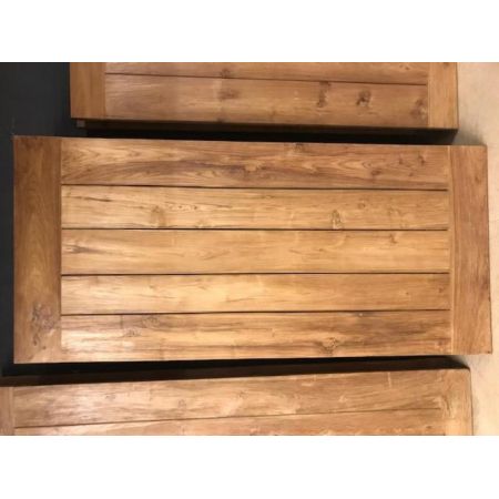 Massivholz Tisch Rex mit Tischbeinen in Blockform, ca. 120 cm