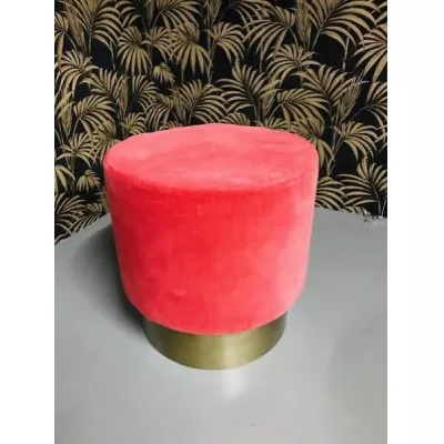 Art déco Stil Pouf Hocker Gaia, Samt, pink