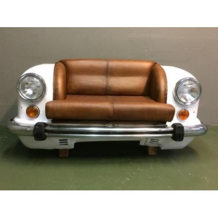 Autosofa Ambassador - Front, weiß mit Ledersitz