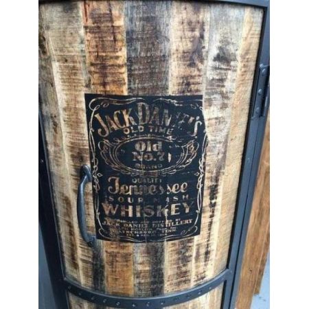 Industrieller Weinschrank Jacky mit Markenaufdruck, L