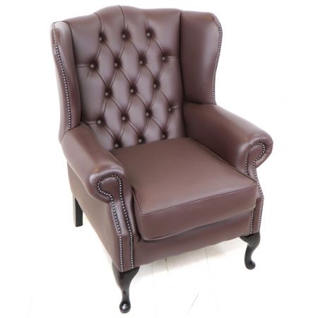 Chesterfield Ohrensessel "Queen Anne" in Birch Mocha - Einzelstück, sofort lieferbar