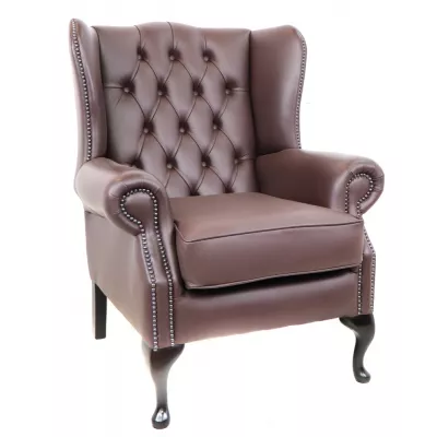 Chesterfield Ohrensessel "Queen Anne" in Birch Mocha - sofort lieferbar