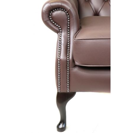 Chesterfield Ohrensessel "Queen Anne" in Birch Mocha - Einzelstück, sofort lieferbar