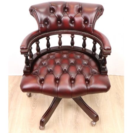 Chesterfield Drehstuhl "Sailchair" in Birch Antique Red
