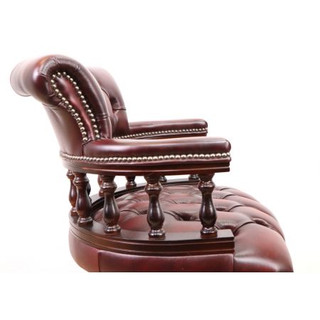 Chesterfield Drehstuhl "Sailchair" in Birch Antique Red
