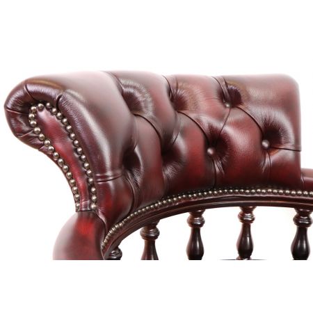 Chesterfield Drehstuhl "Sailchair" in Birch Antique Red