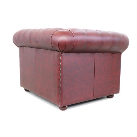 Chesterfield Sessel "Tudor" in rotem Premiumleder - sofort lieferbar