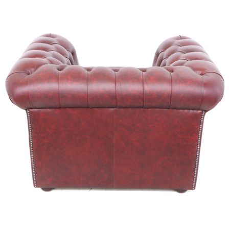Chesterfield Sessel "Tudor" in rotem Premiumleder - sofort lieferbar