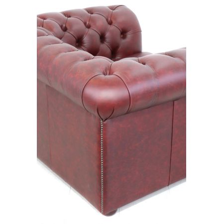 Chesterfield Sessel "Tudor" in rotem Premiumleder - sofort lieferbar