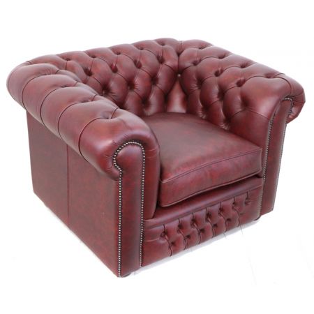 Chesterfield Sessel "Tudor" in rotem Premiumleder - sofort lieferbar
