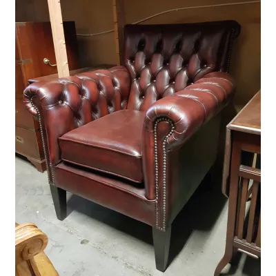 Chesterfield Clubsessel "Preston Club Chair" in Birch Antique Red - sofort lieferbar