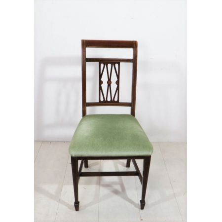 Antiker 4er Satz englische Esszimmerstühle im Regency Stil, Mahagoni, ca. 1900