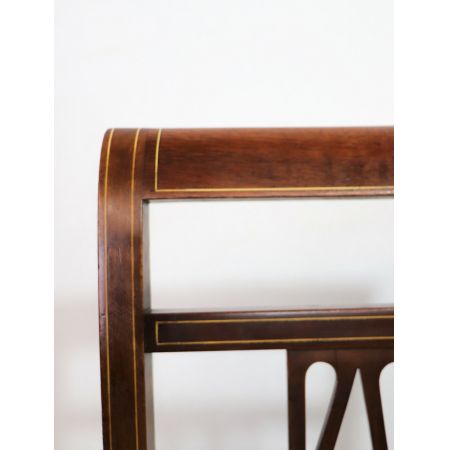 Antiker 4er Satz englische Esszimmerstühle im Regency Stil, Mahagoni, ca. 1900