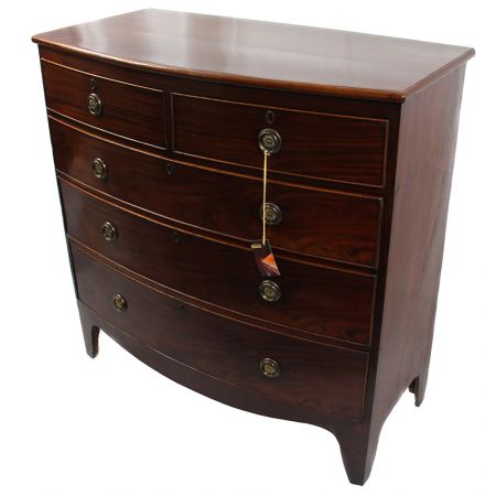 Englische Mahagoni Kommode Edwardian Bowfront