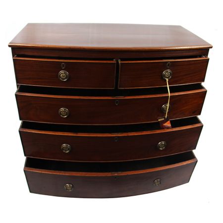 Englische Mahagoni Kommode Edwardian Bowfront