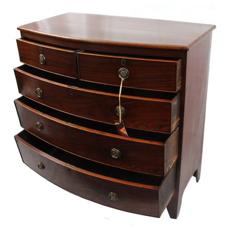 Englische Mahagoni Kommode Edwardian Bowfront