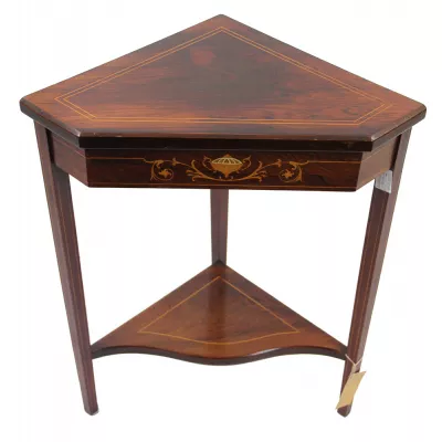 original Edwardianische Eckkonsole / Ecktisch / Corner Table, Rosewood Palisander