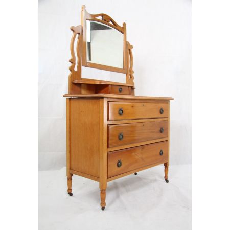 Spiegel Schminkkommode Nussbaum Kirschholz Original Edwardian