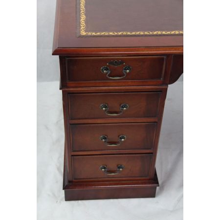 Pedestal Desk, Englischer Schreibtisch Mahagoni Sonderbau, handpoliert aus England