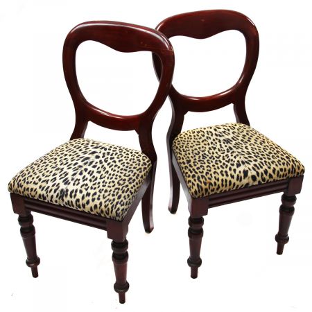 Balloon Back Esszimmerstuhl mit Leopardenmuster