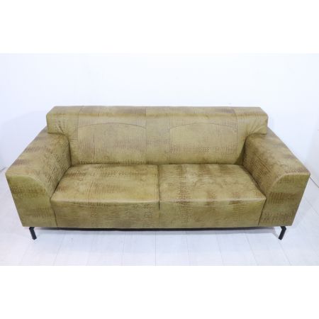 Retro Sofa "Safari", 3 Sitzer Ledersofa, Krokodil Print