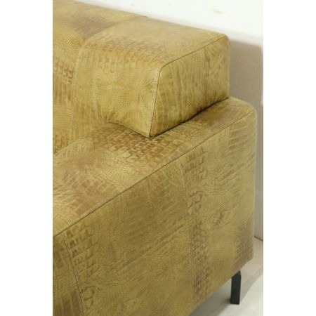 Retro Sofa "Safari", 3 Sitzer Ledersofa, Krokodil Print