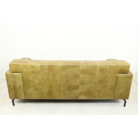 Retro Sofa "Safari", 3 Sitzer Ledersofa, Krokodil Print