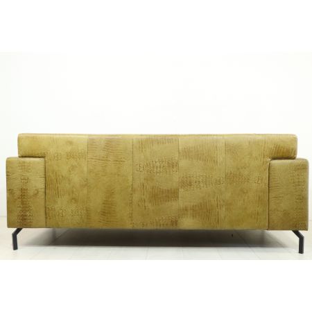 Retro Sofa "Safari", 3 Sitzer Ledersofa, Krokodil Print