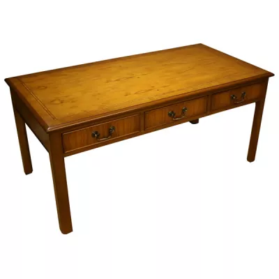 Englischer Chippendale Coffee Table "Welwyn" mit 6 Schubladen, in Mahagoni, Eibe u. mehr erhältlich