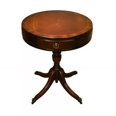 Englischer Drum Table "Esher" mit polierter Oberfläche, in Mahagoni, Eibe u. mehr erhältlich