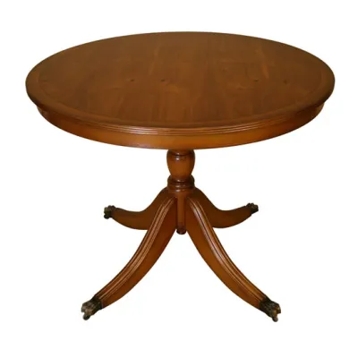 Runder Esstisch D90 in Mahagoni, mit Fasssung