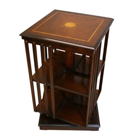 Revolving Bookcase "Smethwick" mit 2 Ebenen, poliert, in Mahagoni, Eibe u. mehr erhältlich