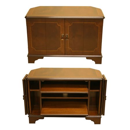 Englisches TV Sideboard "Leicester" in Mahagoni, Eibe u. mehr