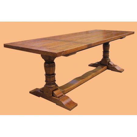 Oak Refectory Table Baluster Leg