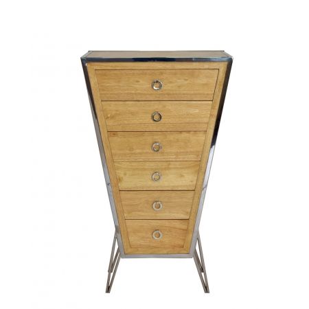 Morris "Delta" Kommode Edelstahl und Holz Natur