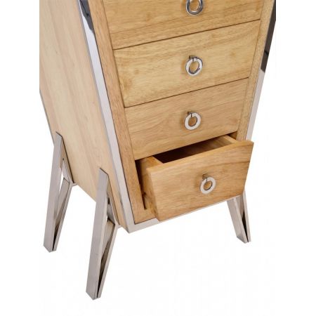 Morris "Delta" Kommode Edelstahl und Holz Natur