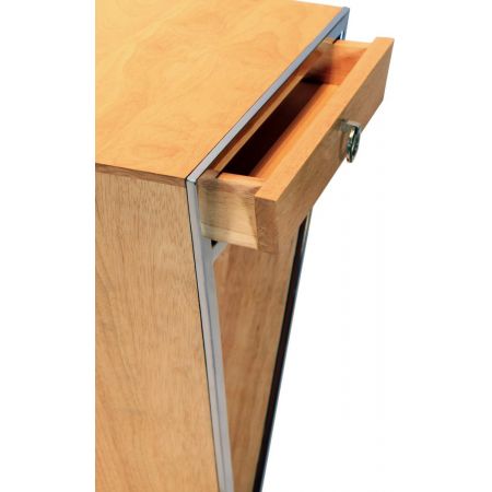 Morris "Delta" kleine Kommode im Inox-Design aus Edelstahl und Holz Natur