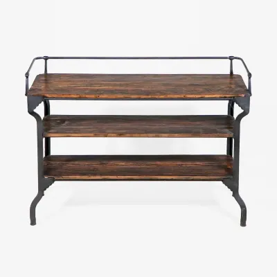 Industrial Konsolentisch aus Massivholz und Metall – Sideboard im Vintage Style